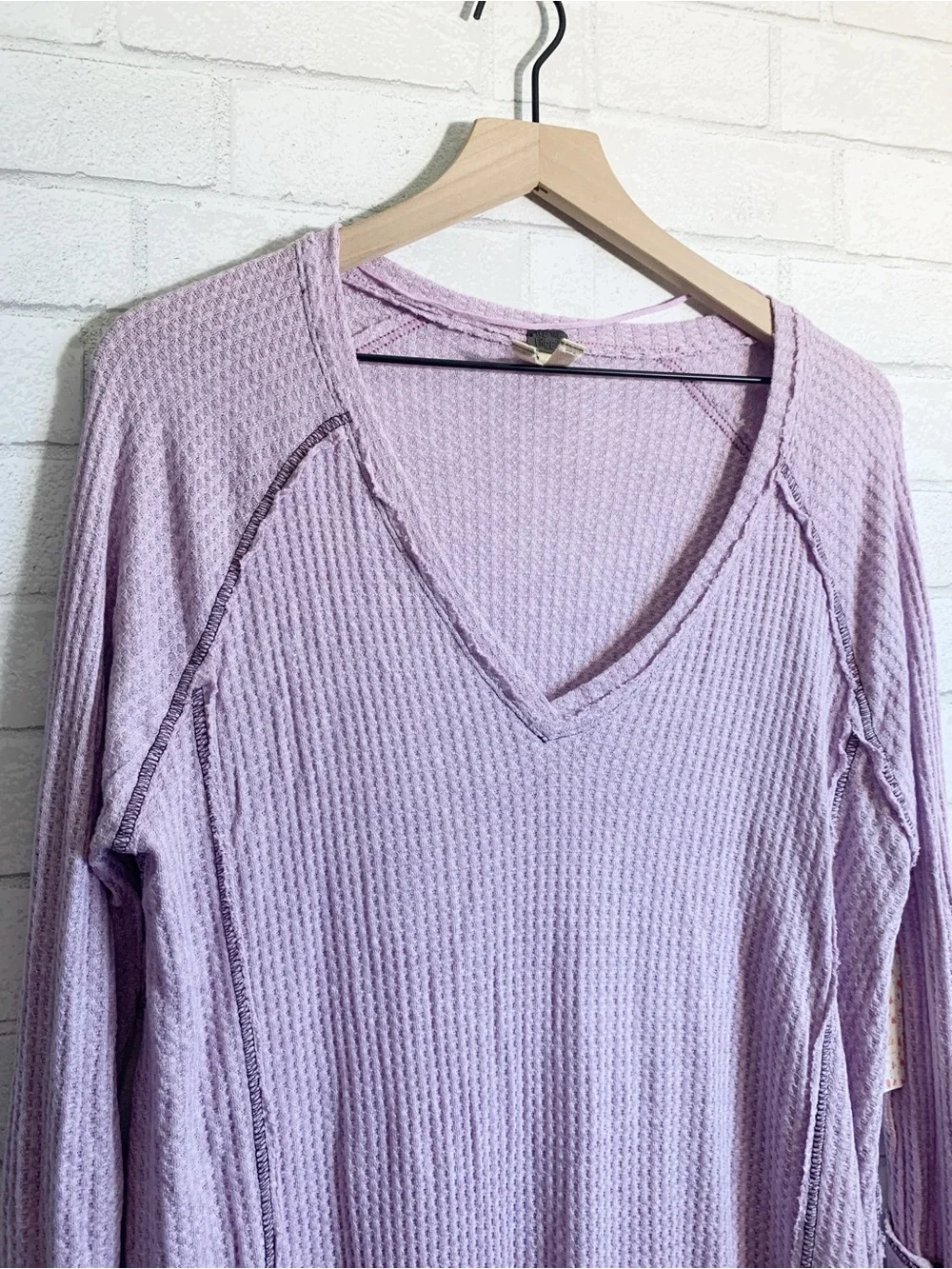 Free People We The Free Drippy Soft Lavender Laguna Thermal Top New